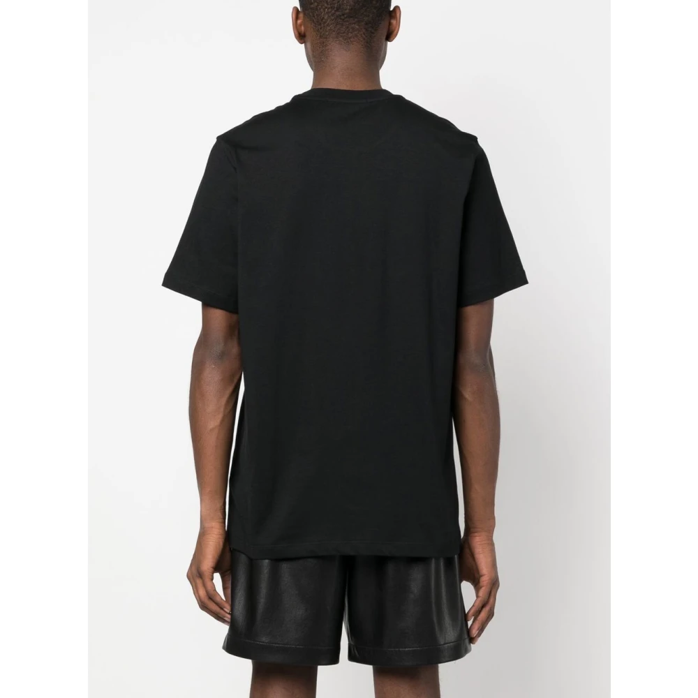 Msgm Logo Print Crew Neck T-shirt Black Heren
