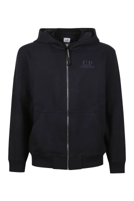 Diagonal Raised Fleece Full Zip Sweatshirt