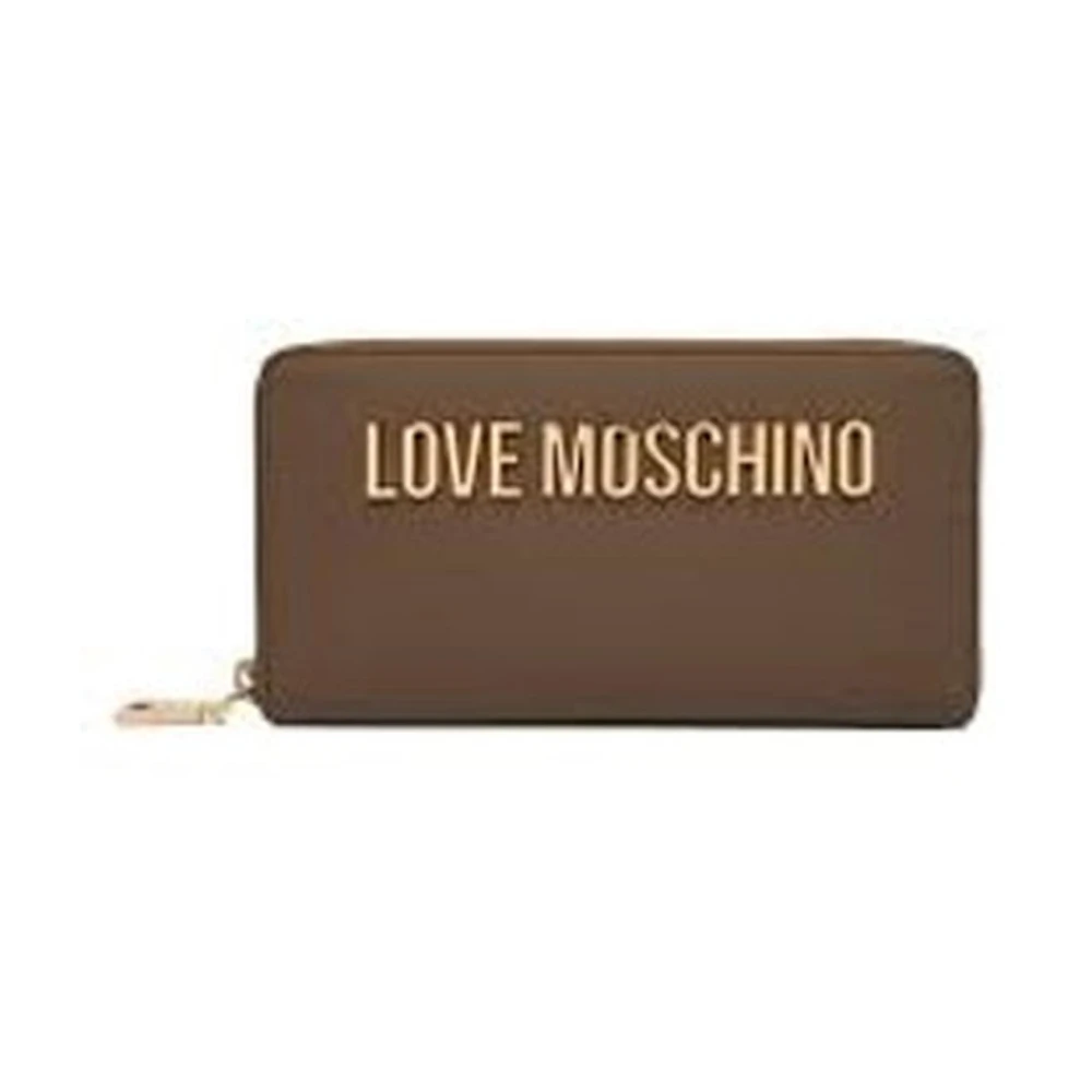 Love Moschino Women's Brown Zip-Around Wallet With Card Holder And Coin Purse