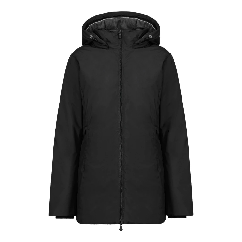 People of Shibuya Technische parka met afneembare capuchon Black Dames