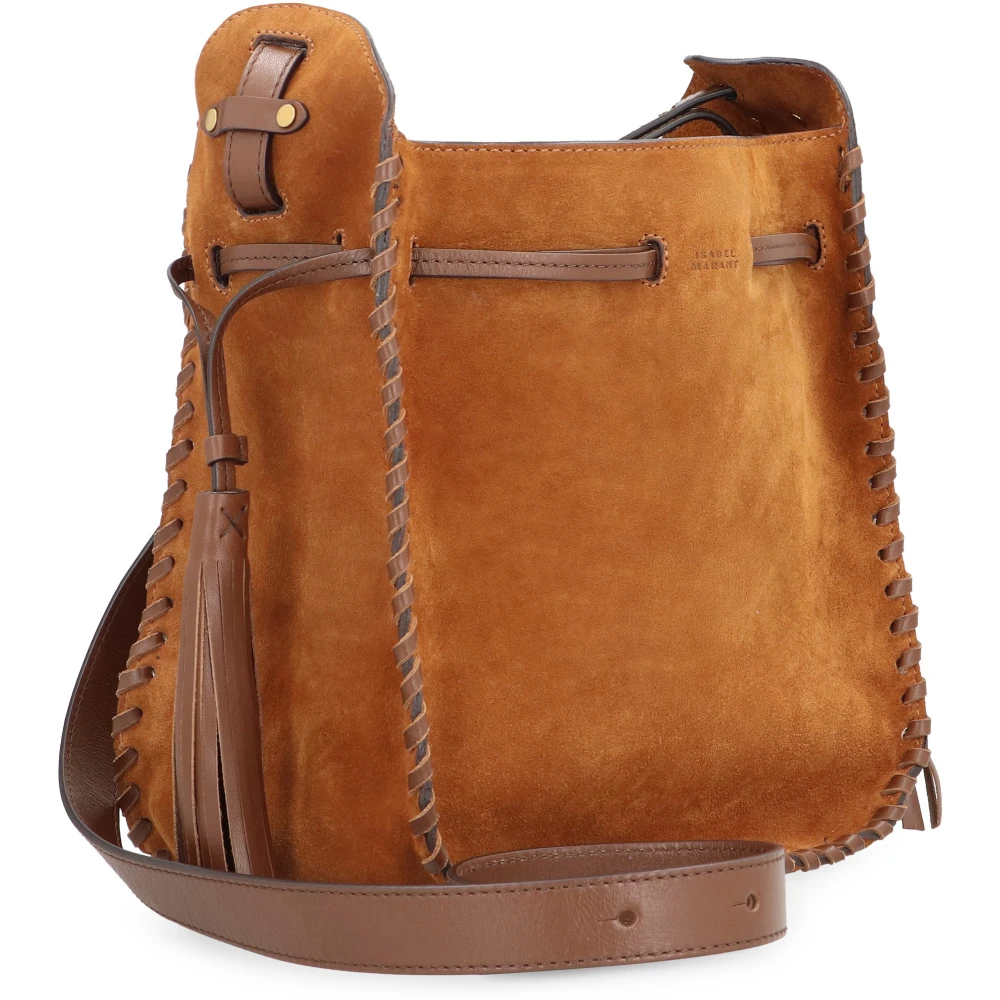 Isabel marant Suède Schoudertas met Trekkoordsluiting Brown Dames