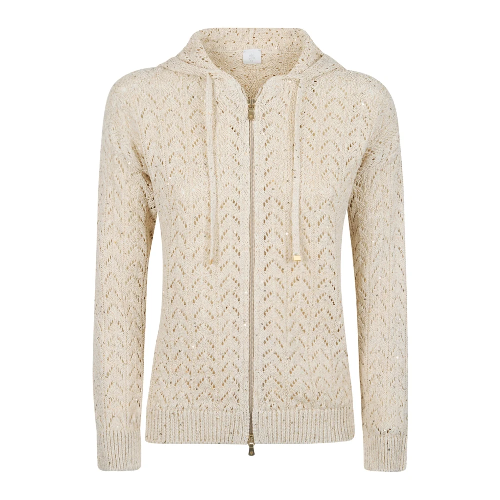 Eleventy Women's Beige Maglia Full Zip Cappuccio - Cardigans - Xs - Knitwear