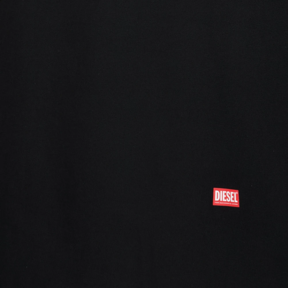Diesel Zwarte T-Adjust-Slits T-shirt Black Heren
