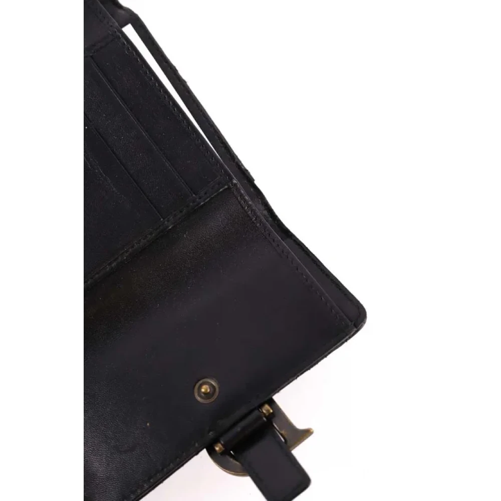 Dior Vintage Pre-owned Leather wallets Black Dames