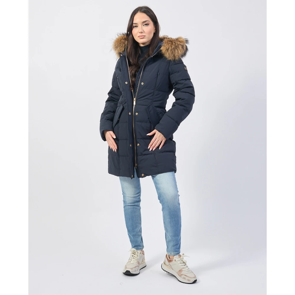 YES ZEE Blauwe Winterjas Stijlvol Ontwerp Blue Dames