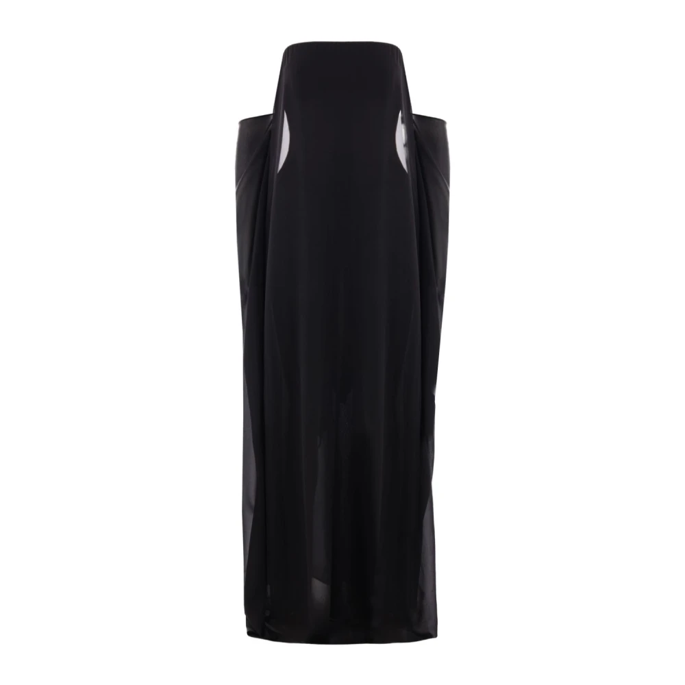 Christopher Esber Zwarte Zijden Chiffon Strapless Jurk Black Dames