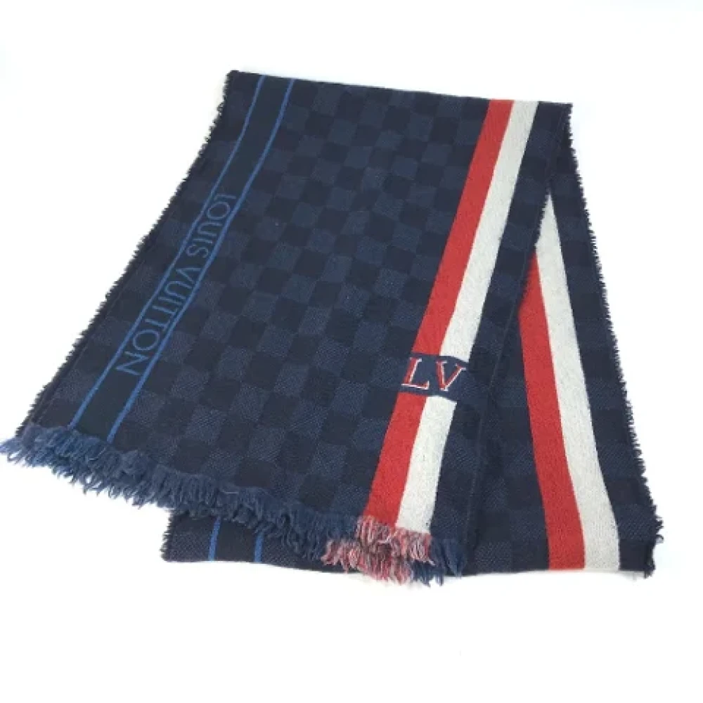 Louis Vuitton Vintage Pre-owned Wool scarves Blue Heren