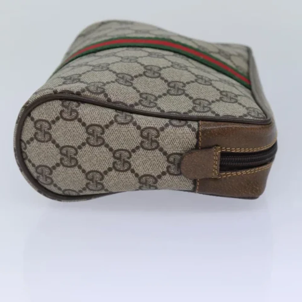 Gucci Vintage Pre-owned Leather clutches Beige Dames