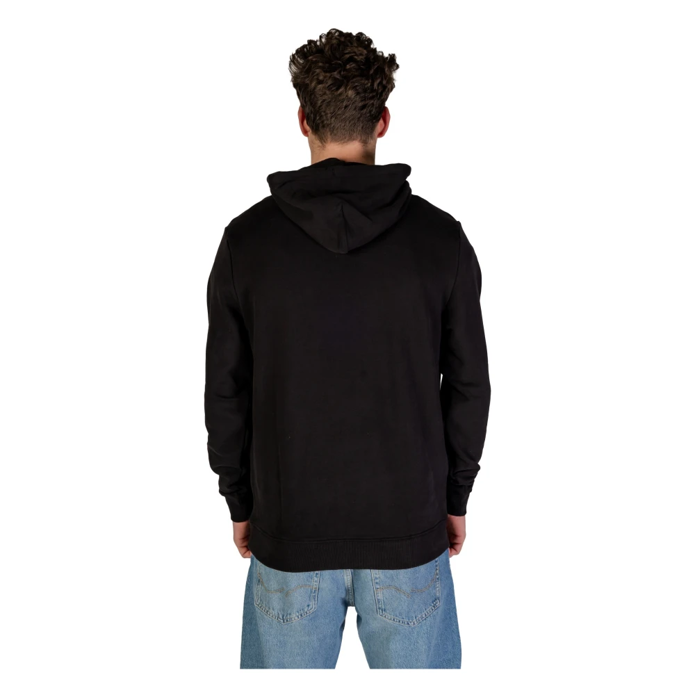 Tommy Jeans Zwarte Bedrukte Hoodie met Zakken Black Heren
