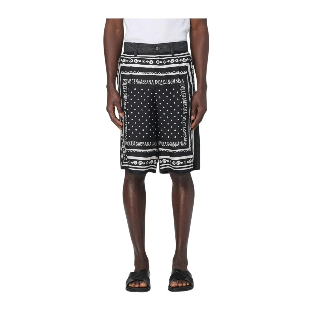 Dolce & Gabbana Men's Polka Dot Silk Shorts