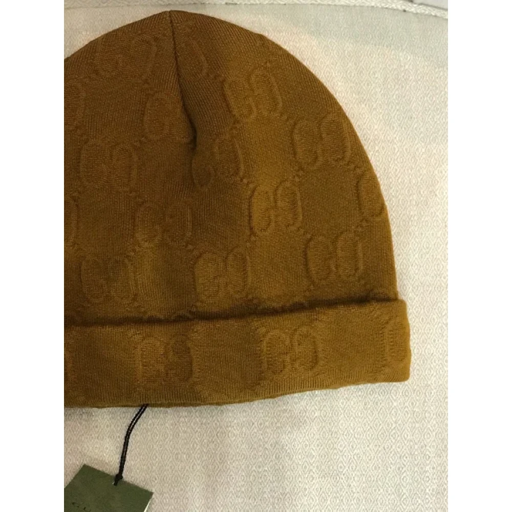 Gucci Vintage Pre-owned Wool hats Brown Dames