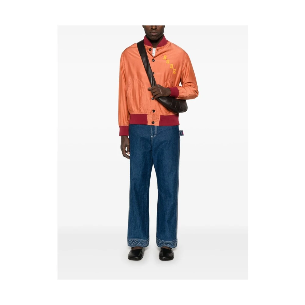 Bode Terracotta Oranje Knoop Voorkant Buitenkleding Orange Heren