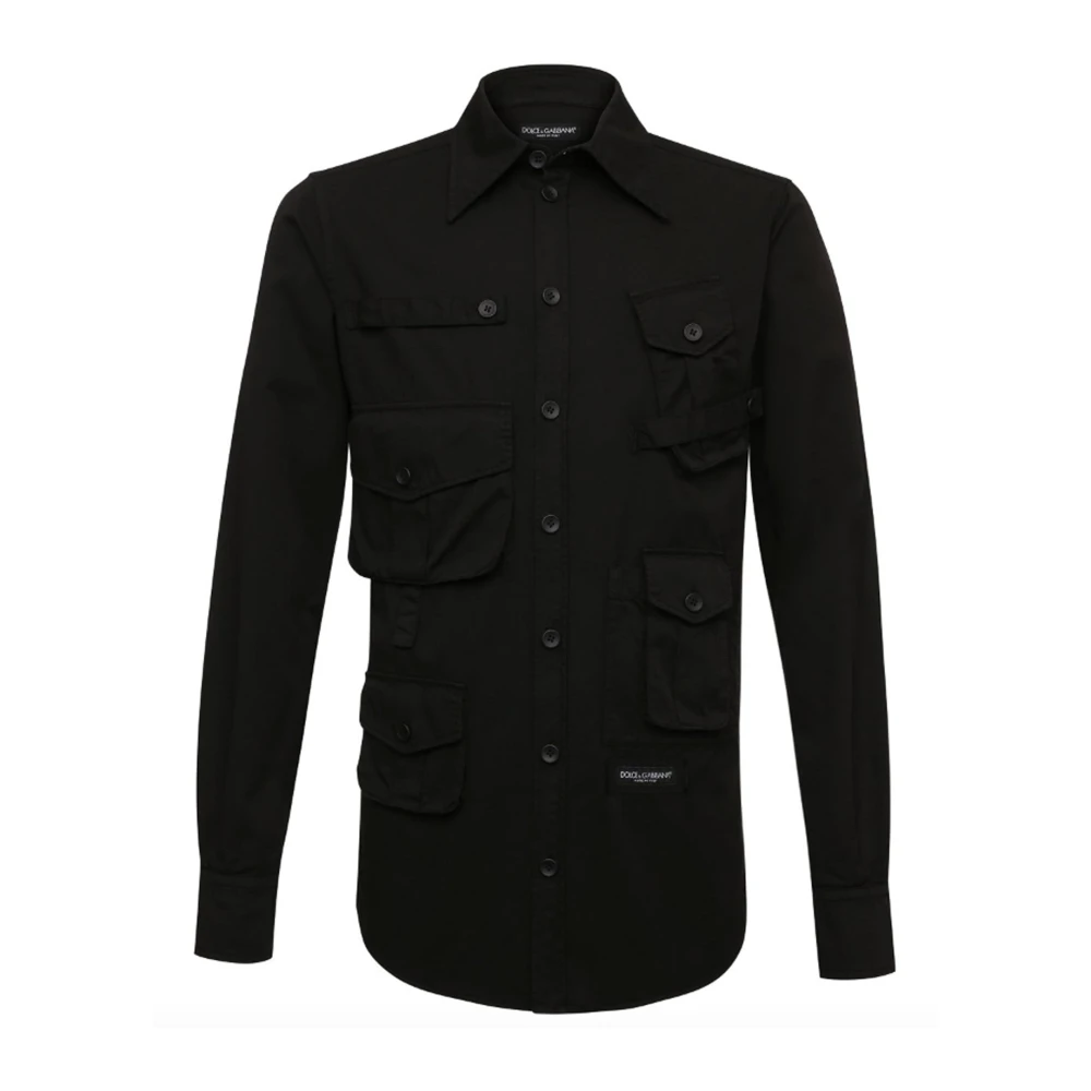 Dolce & Gabbana Stijlvolle Zwarte Katoenen Overhemd Black Heren