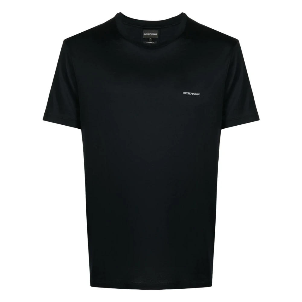 Emporio Armani Bomull T-shirt med Designers Code Blue, Herr