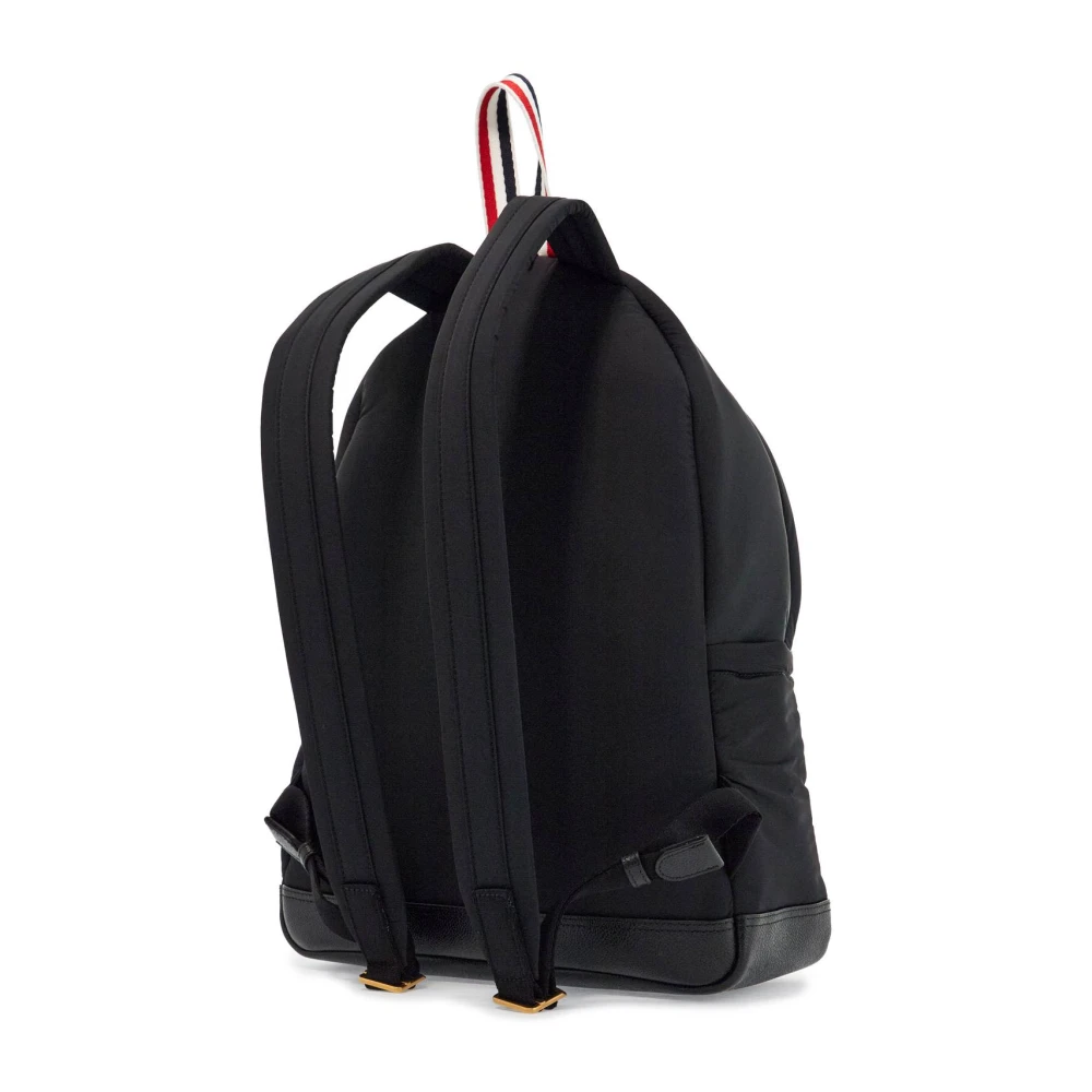 Thom Browne Elegante Multipocket Rugzak van Polyester en Leer Black Heren
