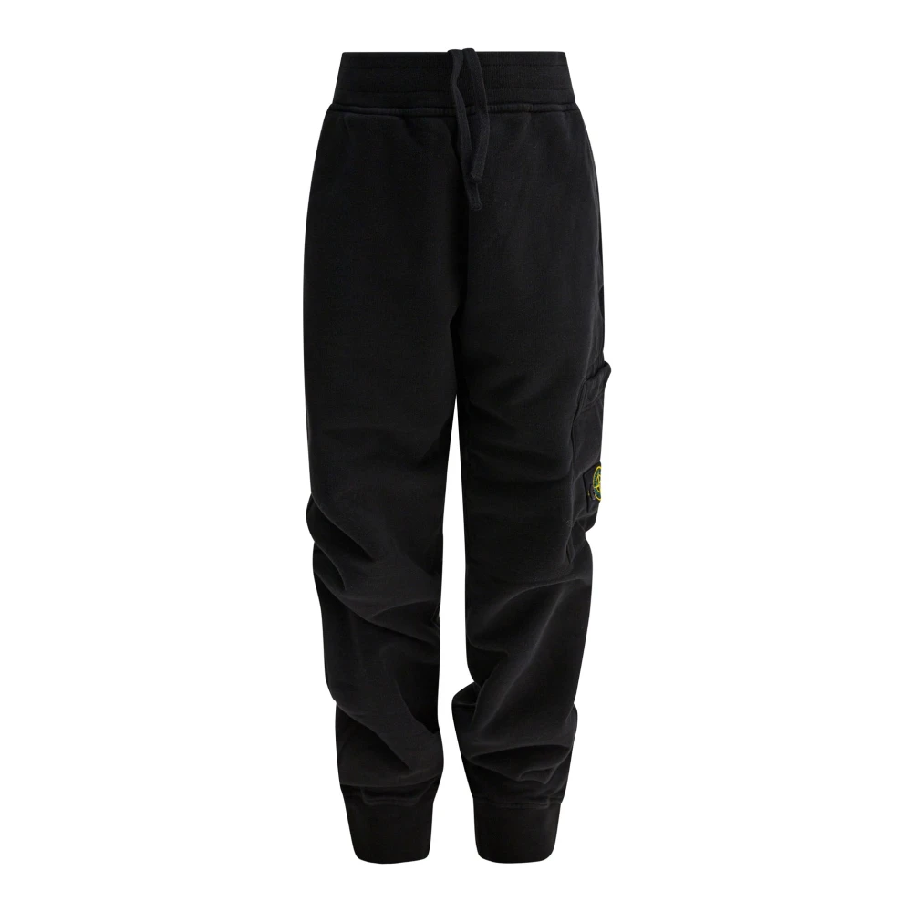 Stone Island Black Sweatpants, Male, 8 Y, Cotton Joggers