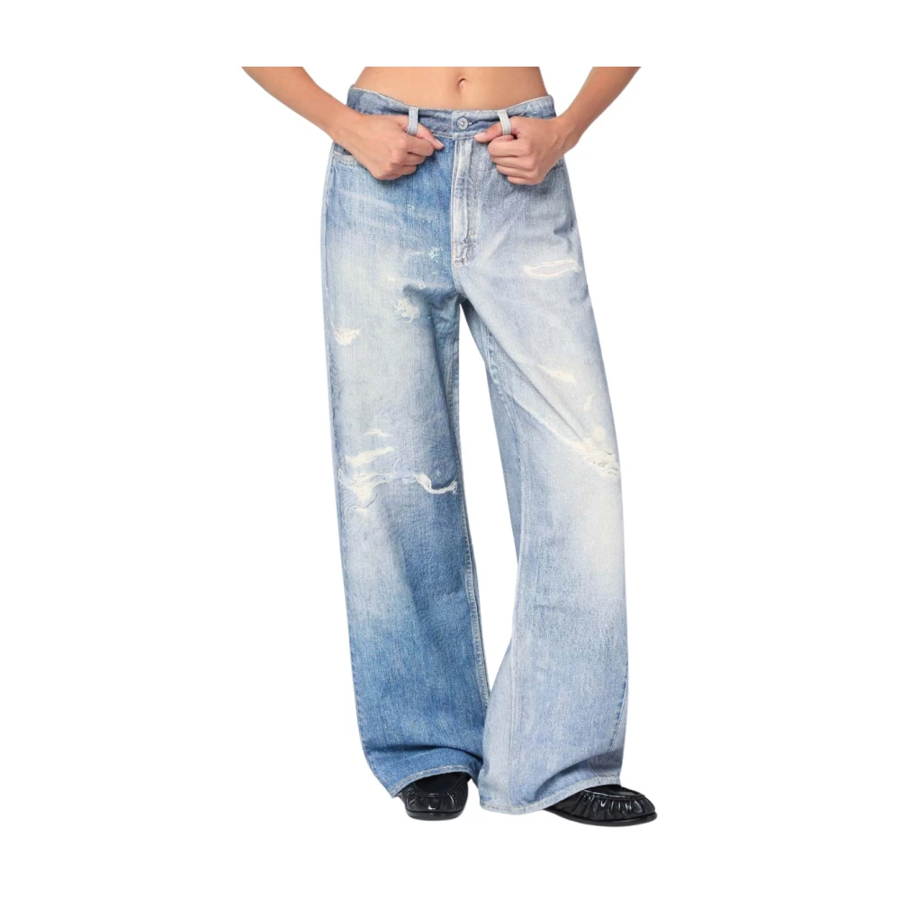 Our Legacy Women's Blue Full Cut Digital Print Jeans - Woman Jeans Fr - 38 - Image 6