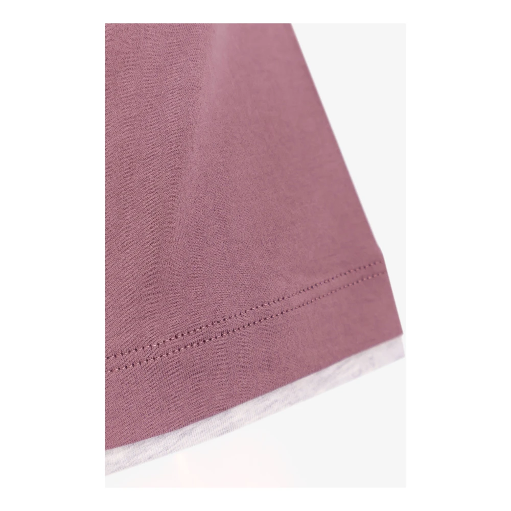 BRUNELLO CUCINELLI Katoenen Crew-neck T-shirt met korte mouwen Purple Heren
