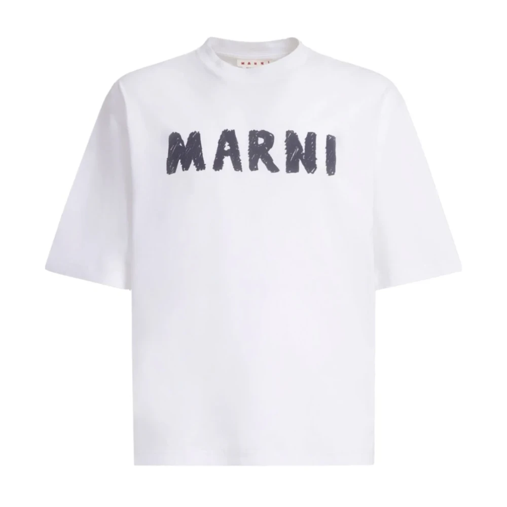 Marni Witte Casual T-Shirt White Heren