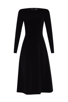 black-zip-detail-long-sleeve-dress