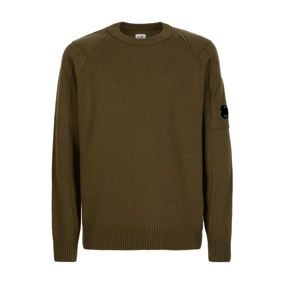 C.P. Company Klassieke Crew Neck Lambswool Trui Green Heren