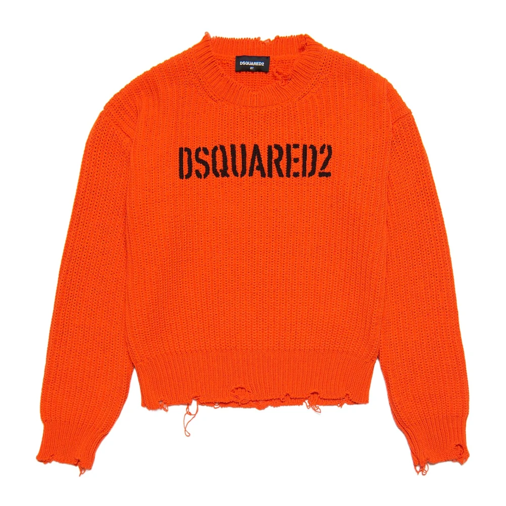 Dsquared2 Stickad Orange Tröja Barn Orange, Pojke