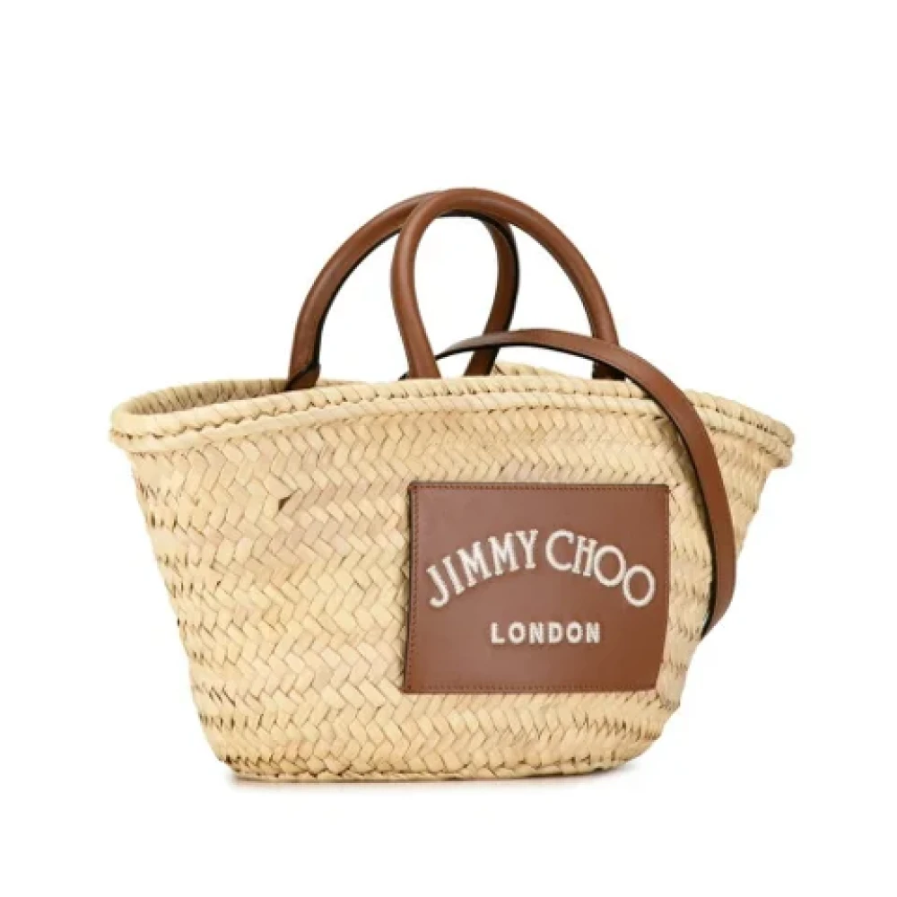 Jimmy Choo Pre-owned Raffia shoulder-bags Beige Dames
