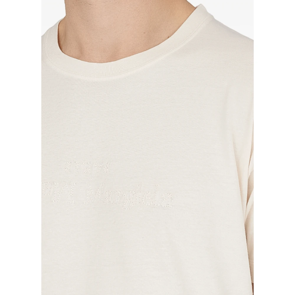 Maison Margiela Geborduurd Logo Katoenen T-shirt White Heren