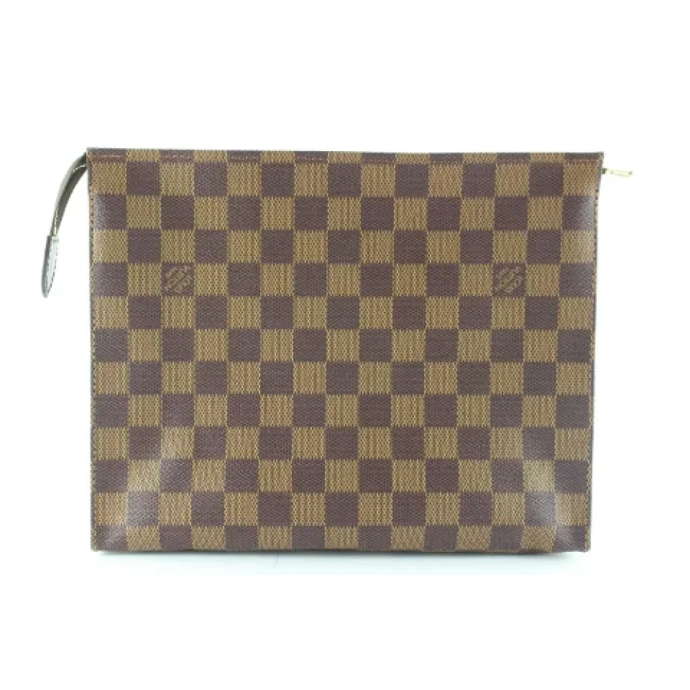 Pre-owned Brunt stoff Louis Vuitton kosmetisk veske