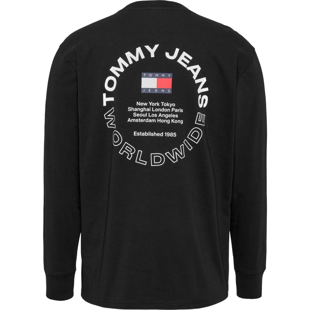 Tommy Jeans Klassieke Cirkel Lange Mouw T-shirt Black Heren