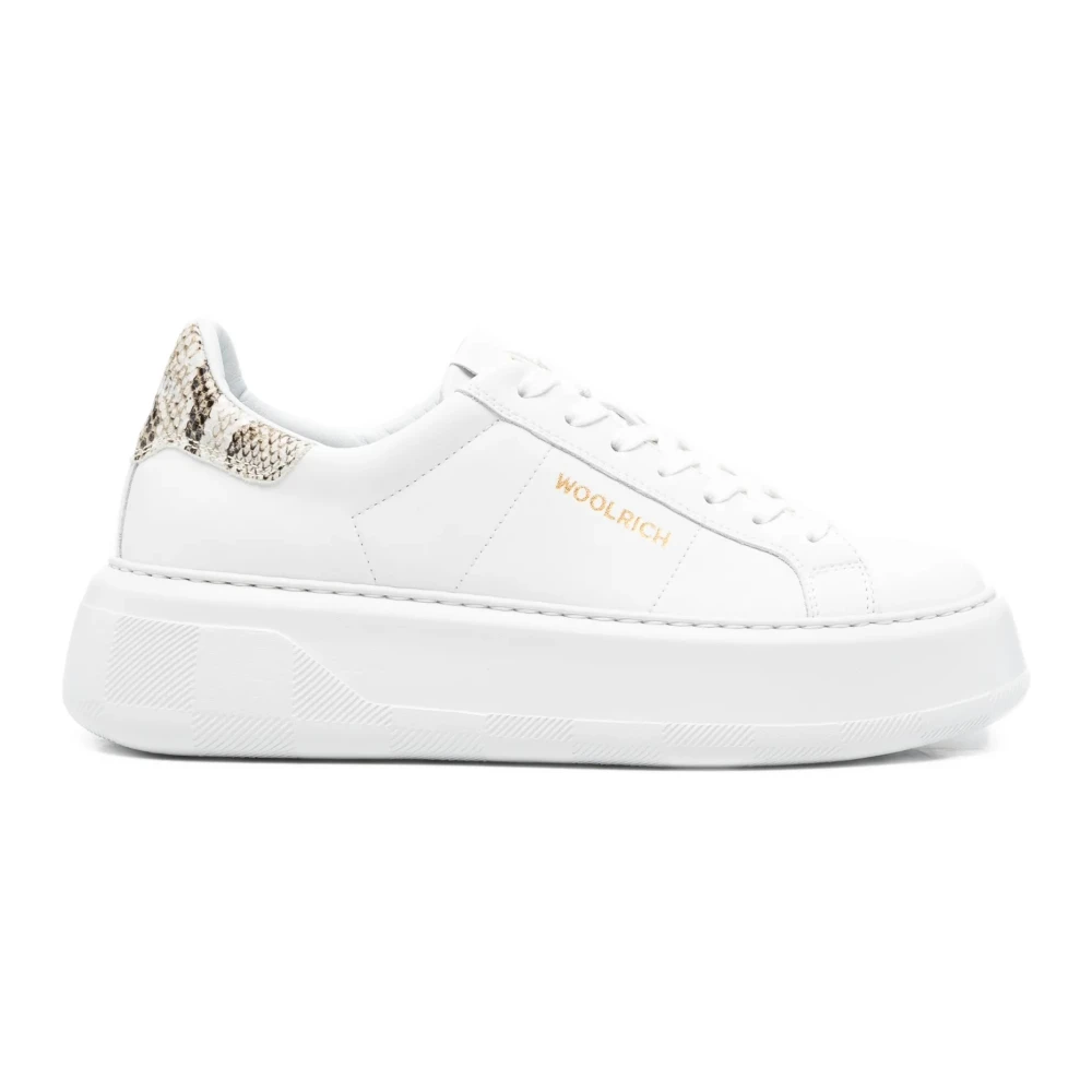Woolrich Chunky Court Calf Pitone Dames Schoenen Wit