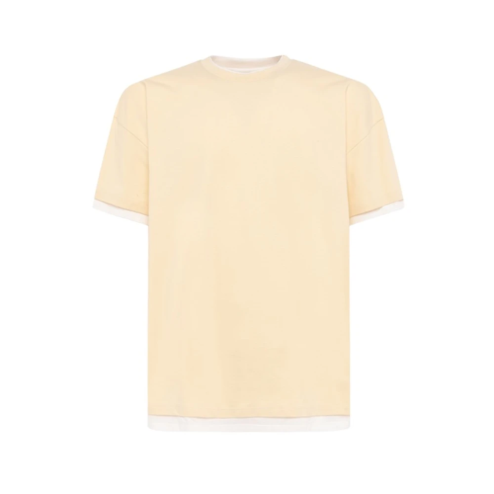Jil Sander Italiaans Katoenen T-Shirt met Maxi Print Yellow Heren
