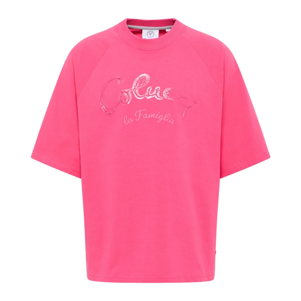 Carlo Colucci Men's Pink Premium Family Oversize T-Shirt