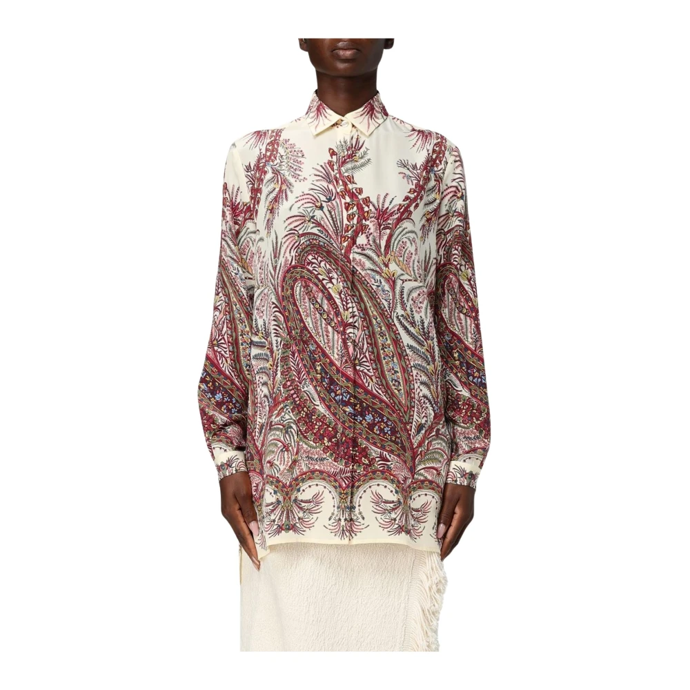 Etro Women's Multicolor Shirts, S, Printed Long Sleeve Shirt