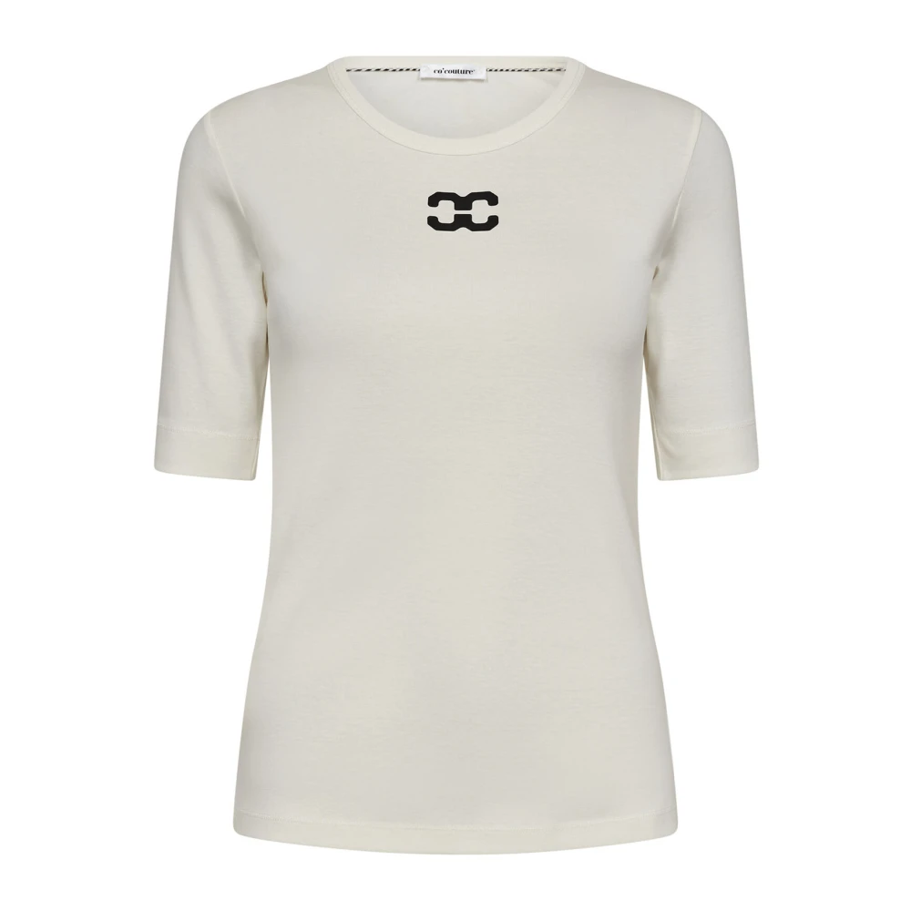 Co'Couture Geborduurd Logo Tee Off White Dames