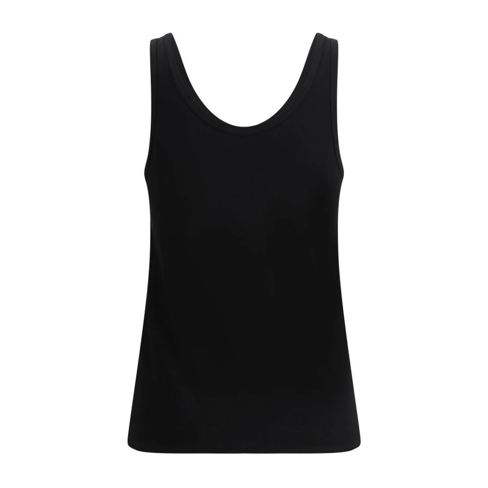 Fendi Rhinestone Tank Top Monochrome Patroon Black Dames