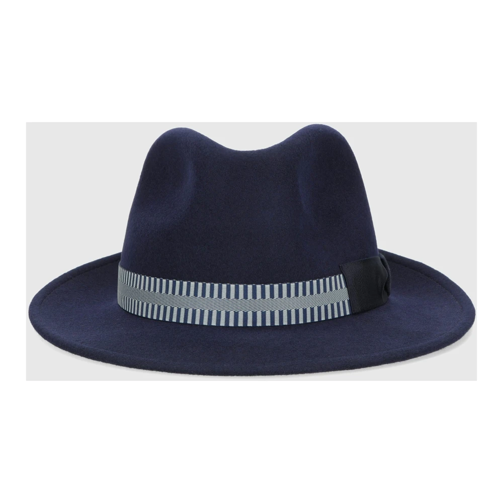 Borsalino Gestreepte wollen vilten hoedband Blue Heren