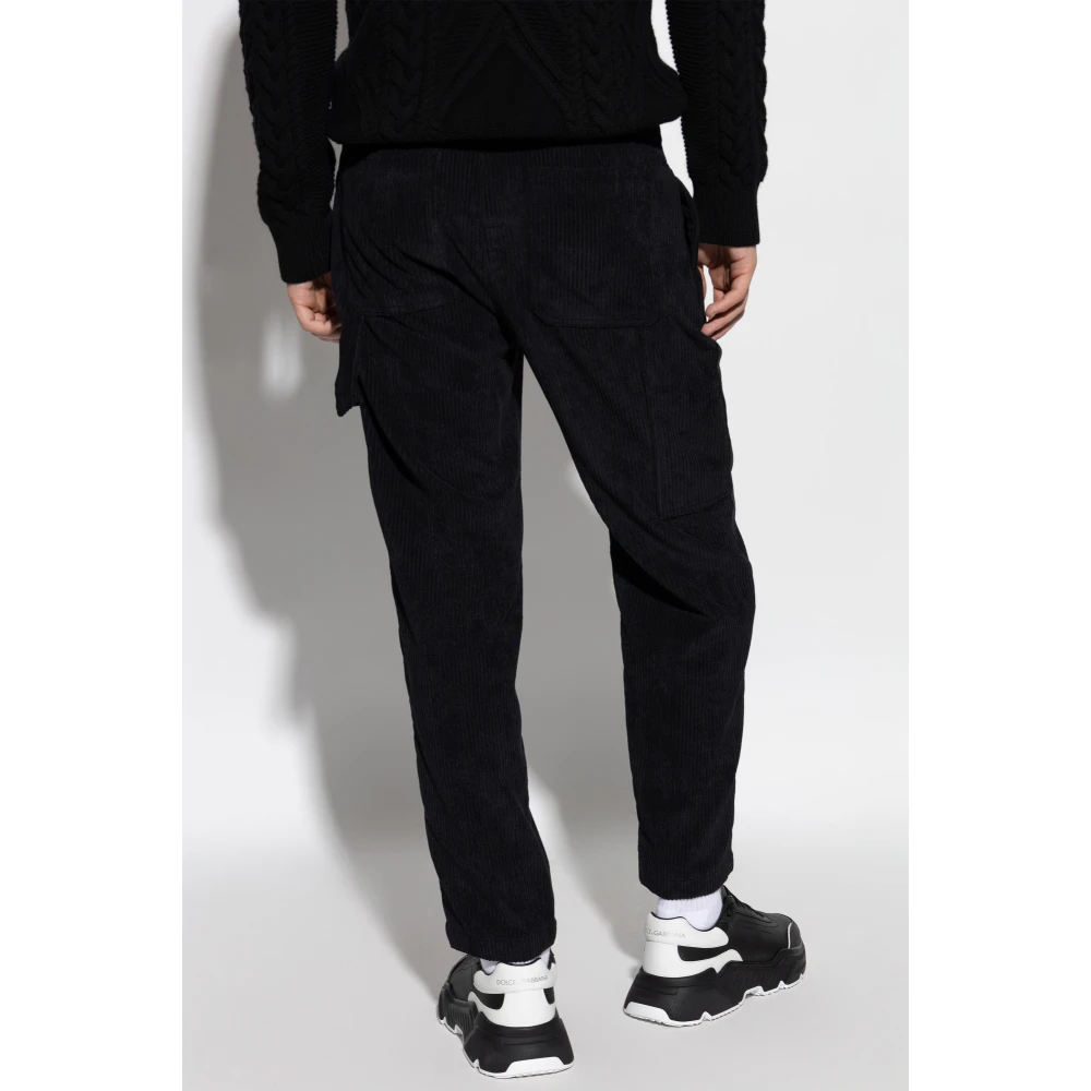Dolce & Gabbana Ribfluwelen broek Black Heren