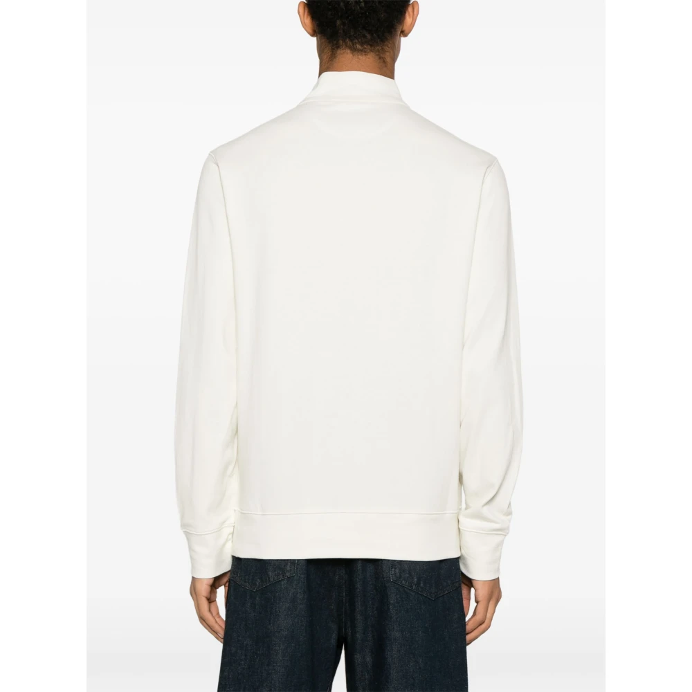 Polo Ralph Lauren Katoenen Half-Zip Gebreide Trui met Geborduurd Logo White Heren