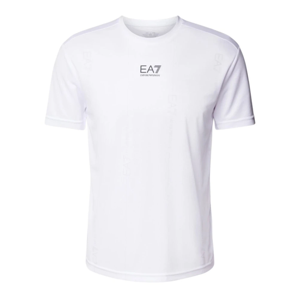 Emporio Armani Ea7 Mannelijk Wit Te Korte Mouw T-Shirt Van Ea7