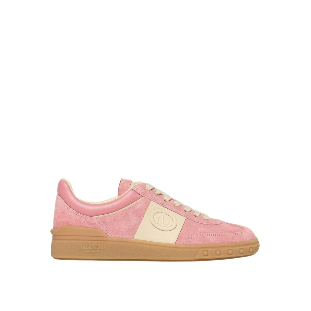 Valentino Garavani Women's Pink Sneakers, 4 1/2 Uk, Suede Leather Low-Top Trainers