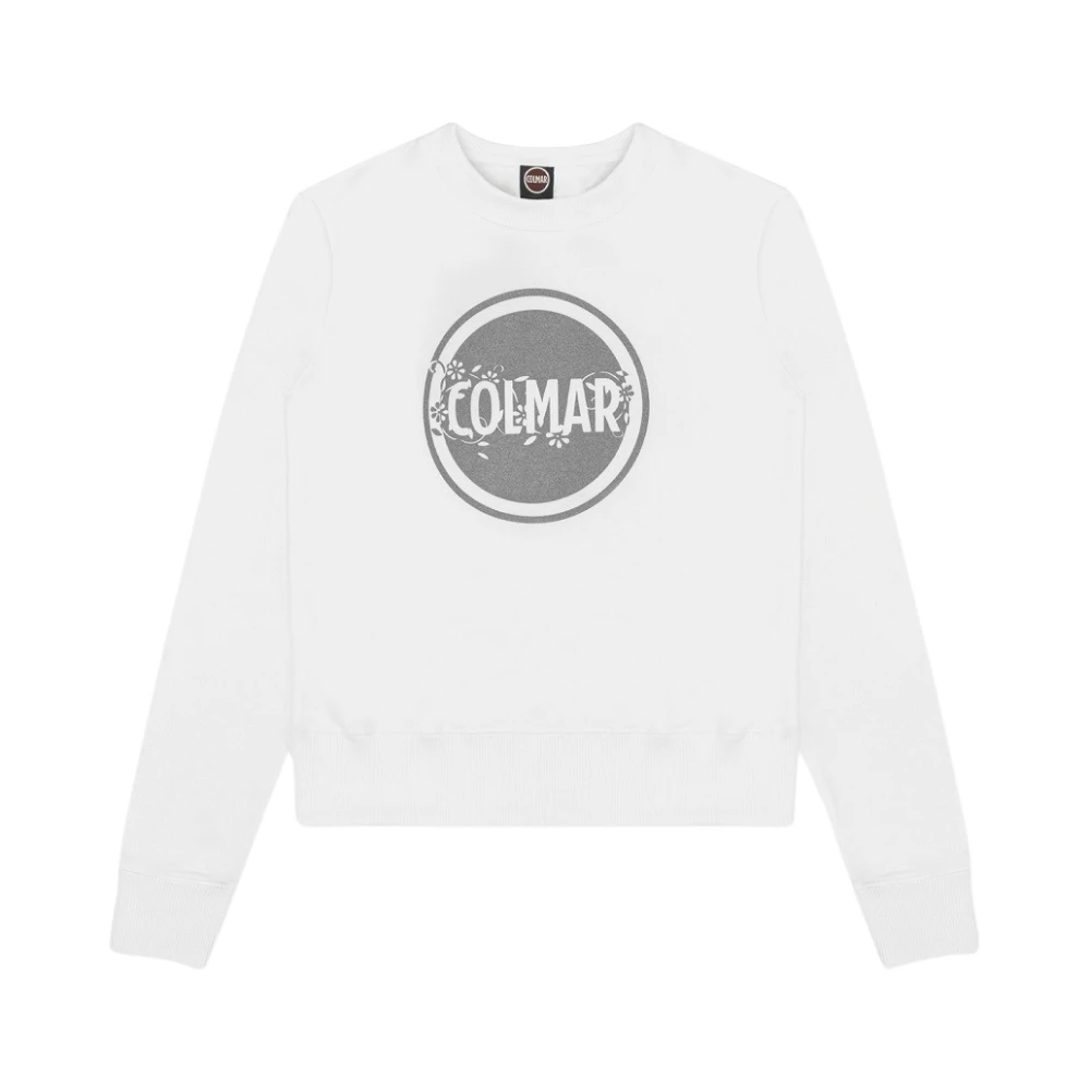 Colmar Witte Sweater met Glitter Logo White Dames