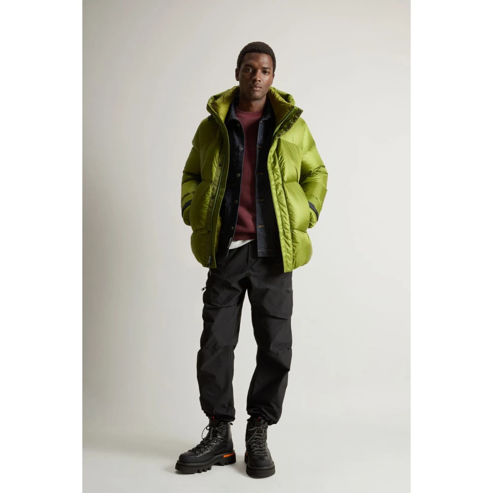 Woolrich Zuur Groene Nylon Pufferjas Green Heren