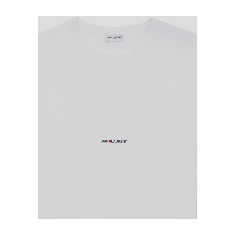 Saint Laurent Cotton Rive Gauche T-shirt White Heren
