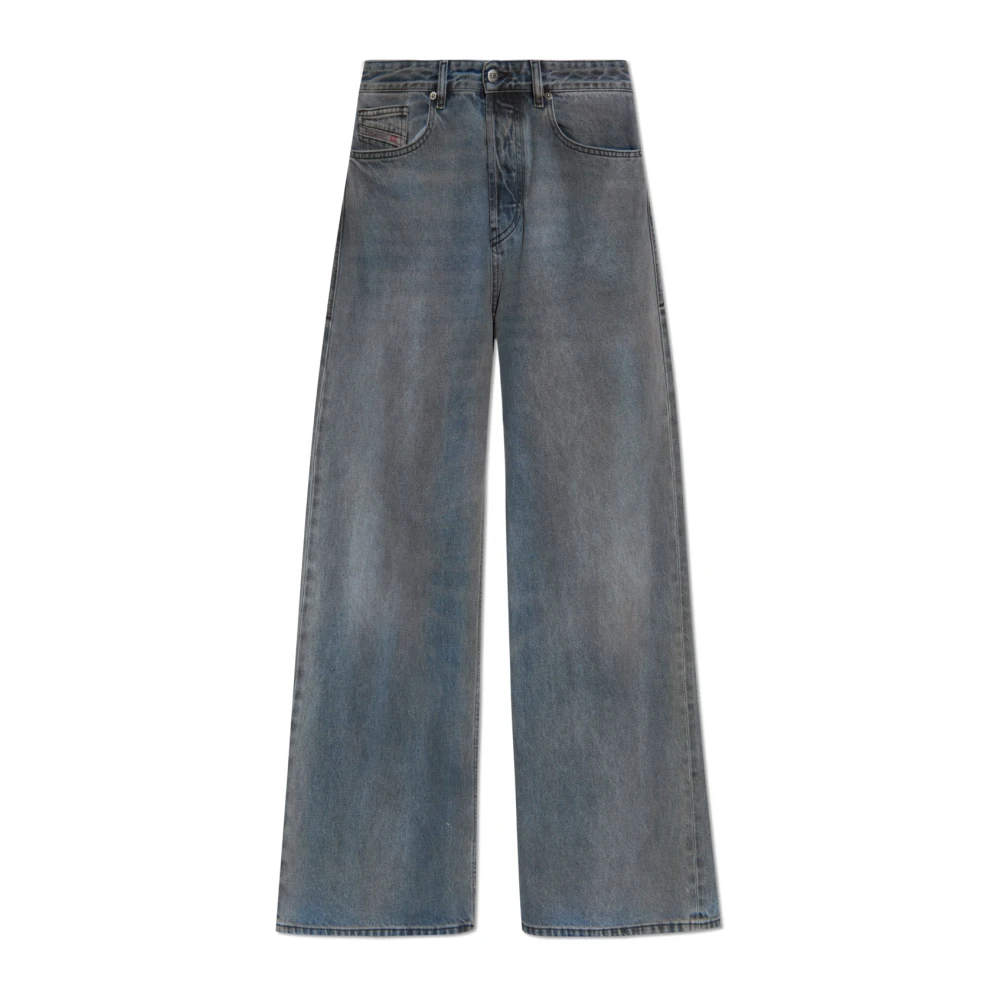 Diesel Vervaagde Denim Jeans met Logopatch Blue