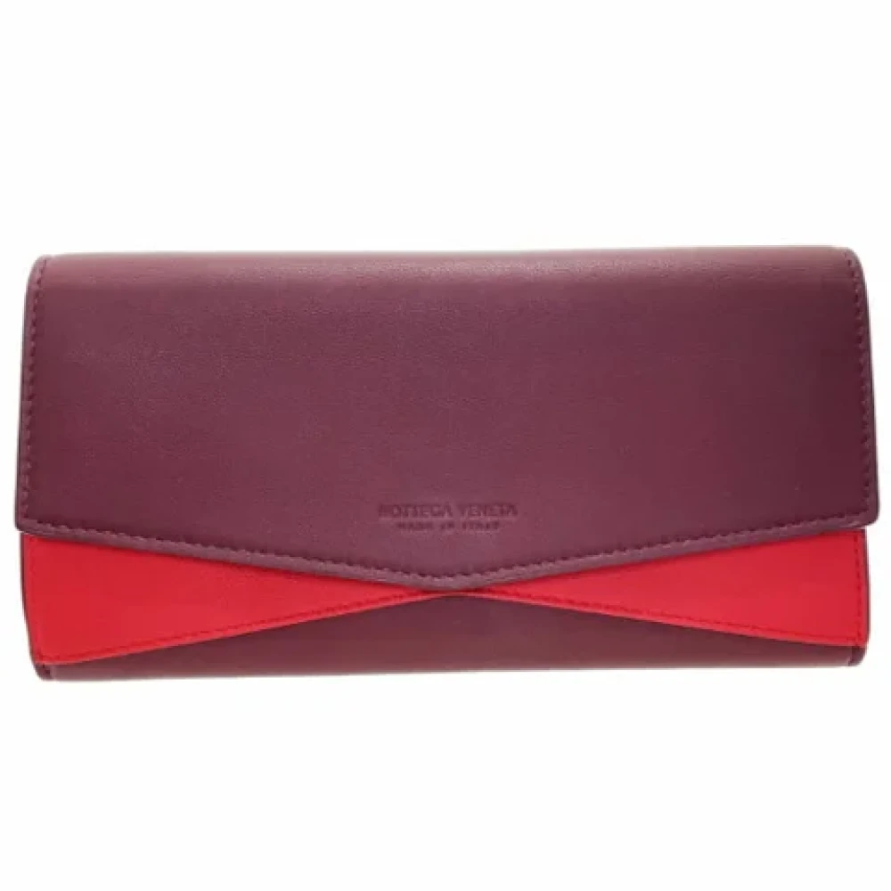 Bottega Veneta Vintage Pre-owned Leather wallets Red Dames