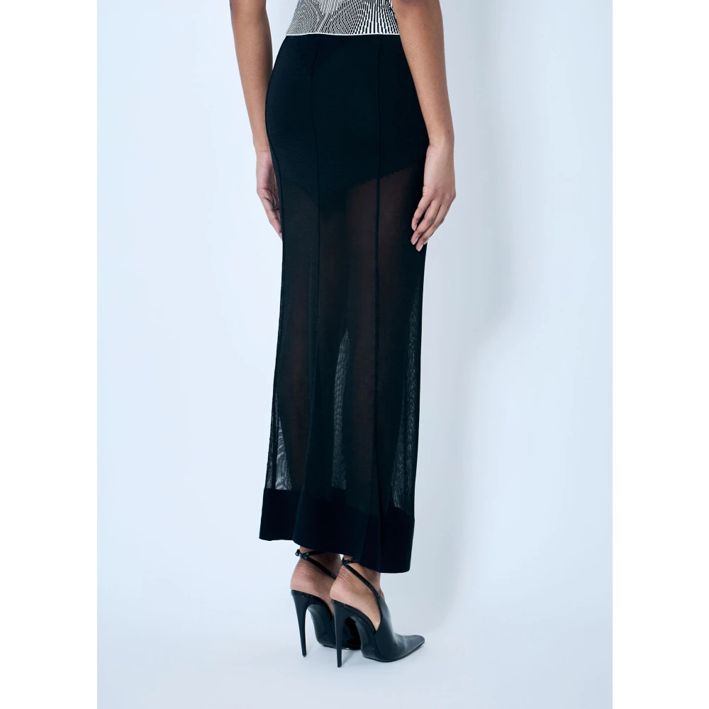 Jean Paul Gaultier Lichtgewicht gebreide maxi rok Black Dames