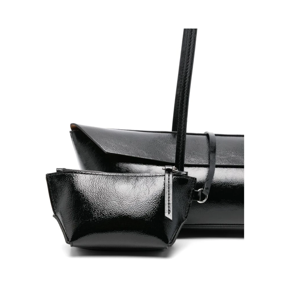 Christopher Esber Zwarte Opvouwbare Top Handtas met Afneembare Pouch Black Dames