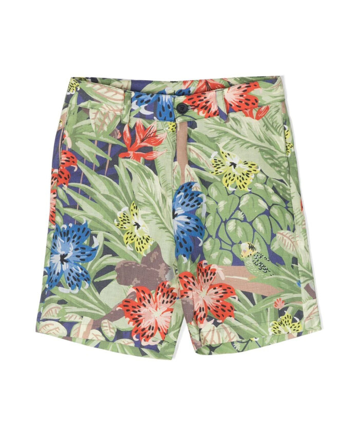 short-enfant-vert-en-lin