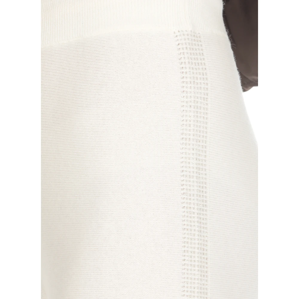 PESERICO Ivoor Wol en Zijden Broek Beige Dames